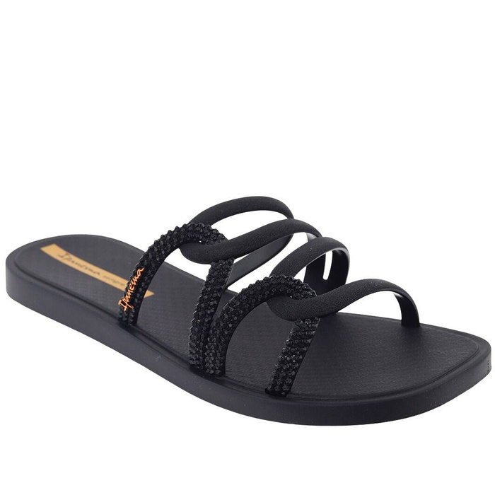 Klapki damskie z ciekawym wzorem czarne Ipanema