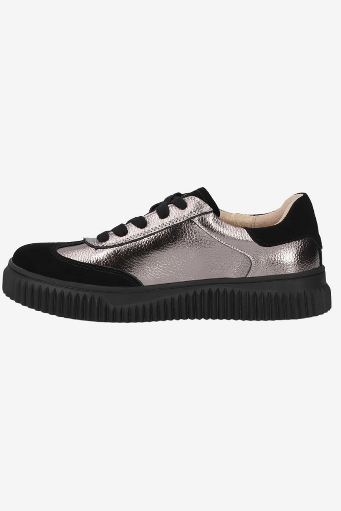 Metaliczne sneakersy skórzane na platformie Filippo