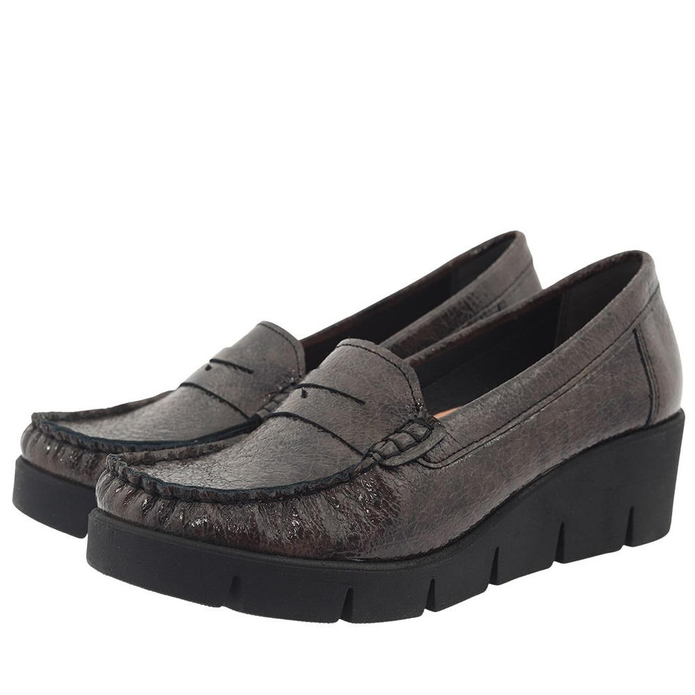 Жіночі сірі шкіряні мокасини Boccato