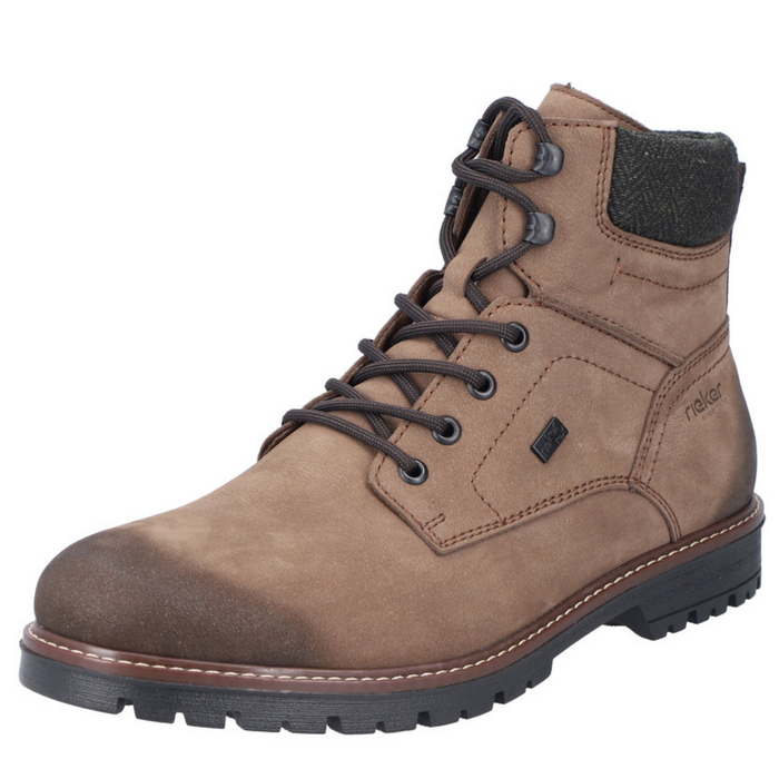 Чоловічі бежеві ботильйони на шнурівці на блискавці Rieker