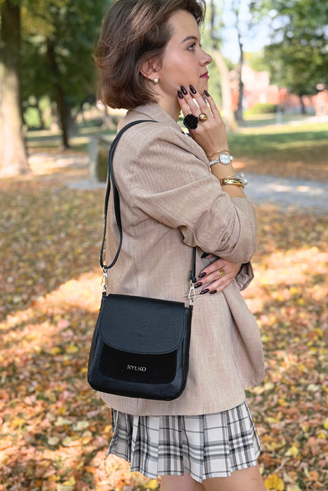 Велика бежева шкіряна сумка Ryłko