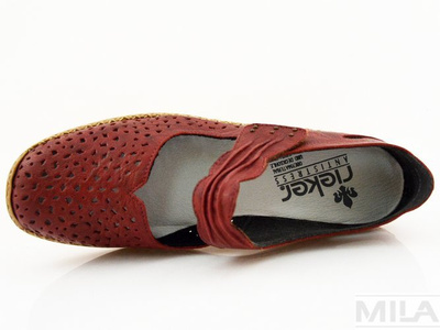 Зручне взуття Rieker бордового кольору 41399-35