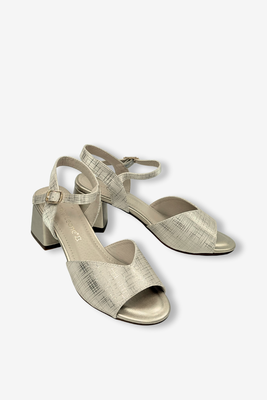 Срібні босоніжки на високих підборах від Sergio Leone 