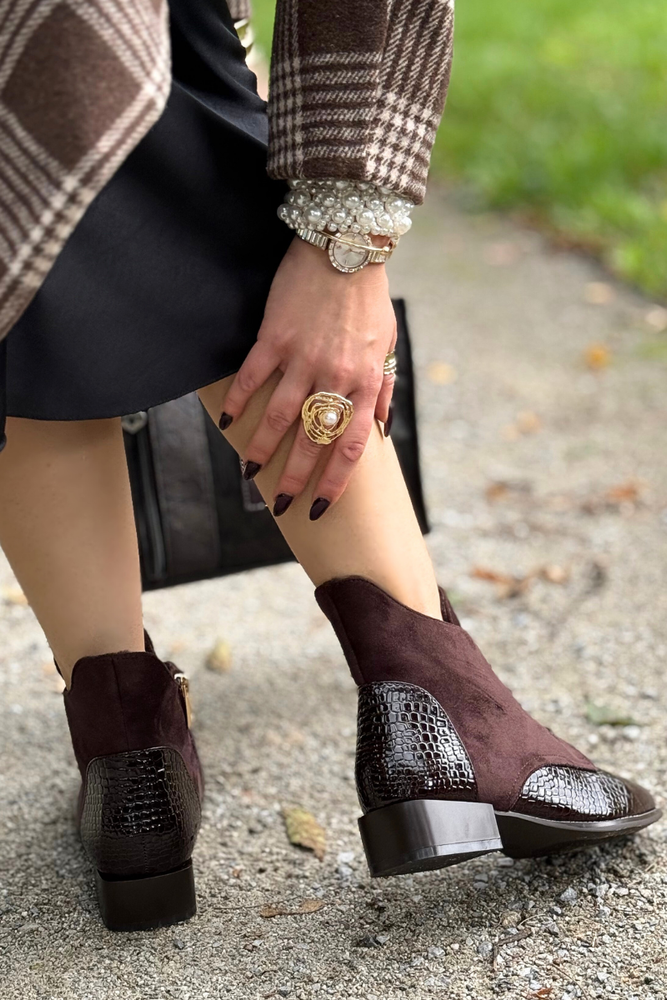 Черевики Potocki чорні на декоративному каблуці