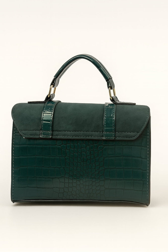 Жіноча чорна сумочка з подвійною ручкою і ремінцем Big Star