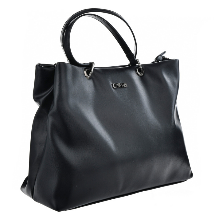 Klasyczna czarna torebka z ekoskóry z paskiem Big Star