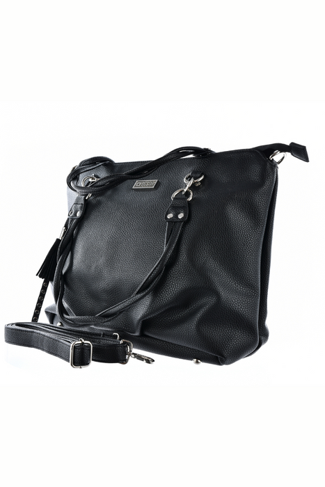 Czarna duża torebka z ekoskóry z chwostem na zamek Big Star