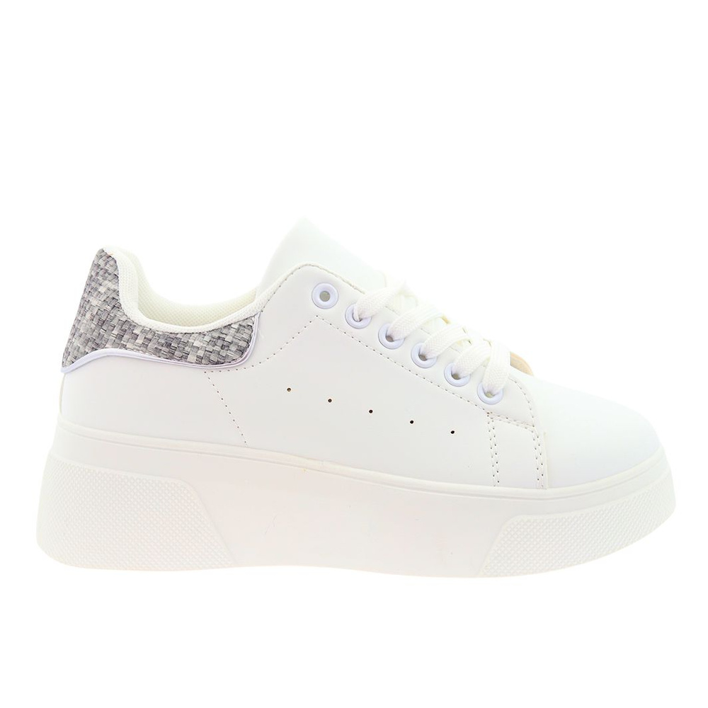 Damskie sneakersy białe na koturnie z platformą