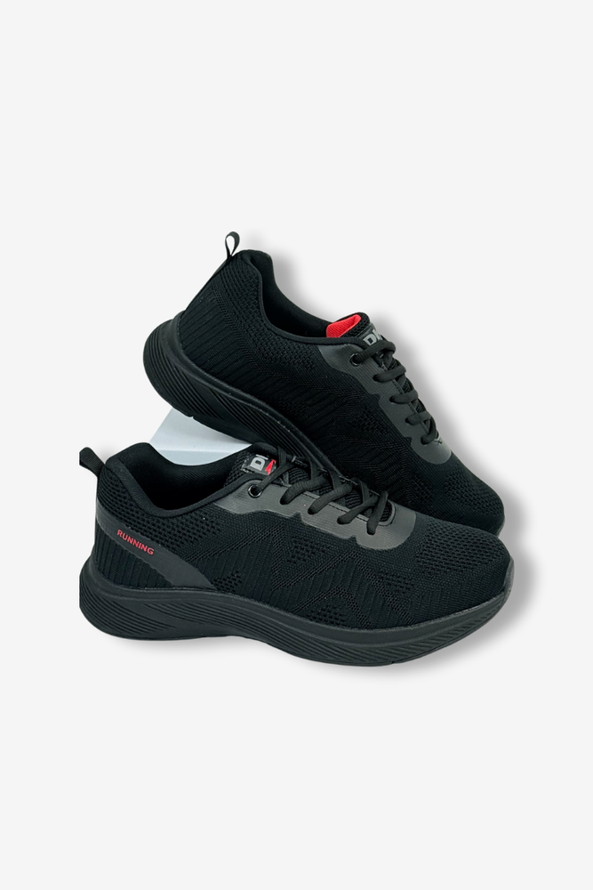 Sneakersy męskie lekkie czarne sznurowane