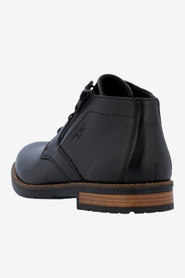 Чорні чоловічі шкіряні чоботи на платформі, утеплені Rieker