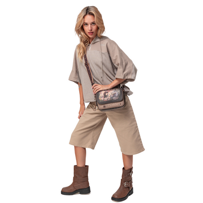 Маленька коричнева двокамерна сумка на блискавці Anekke 