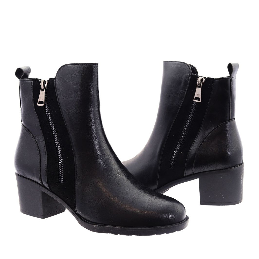 Жіночі чорні утеплені ботильйони M. Daszyński