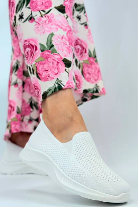 Klasyczne białe tenisówki damskie wsuwane na platformie Filippo