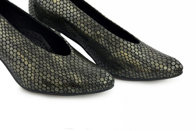 Czółenka KOSTEX 1431 R6038 szare na obcasie