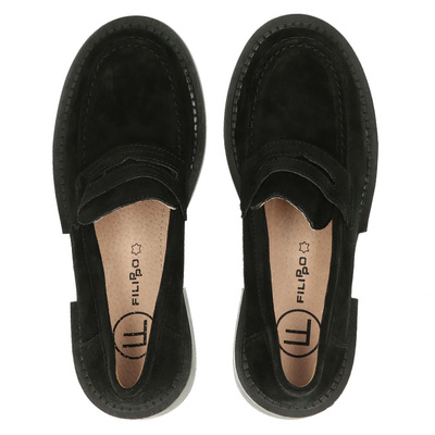 Чорні шкіряні туфлі Filippo на високому каблуці