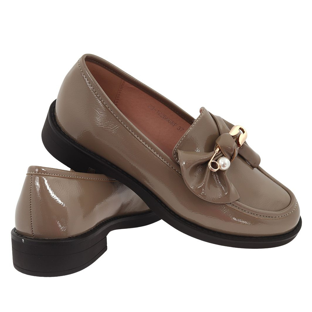 Сірі лаковані мокасини Potocki