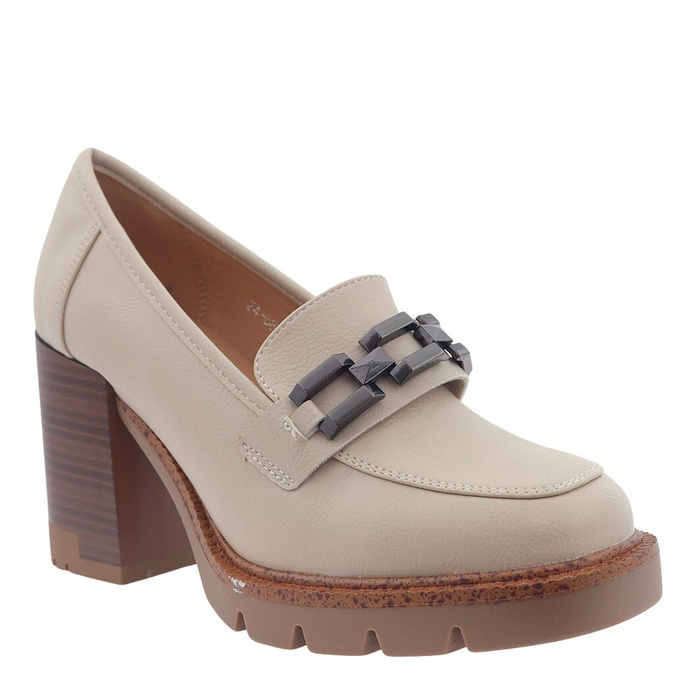 Бежеві туфлі на підборах з пряжкою Vinceza