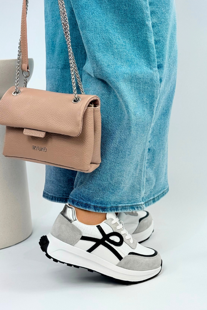 Сині ажурні шкіряні туфлі на плоскому ходу