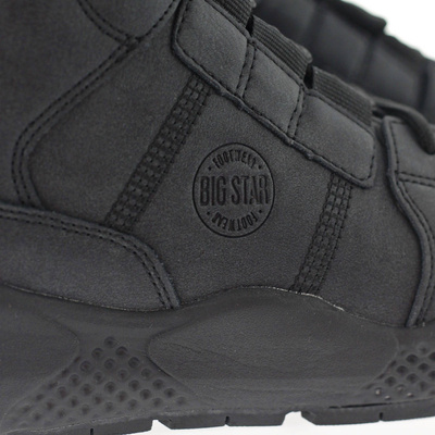 Sneakersy męskie Big Star czarne wiązane sportowe z logo marki