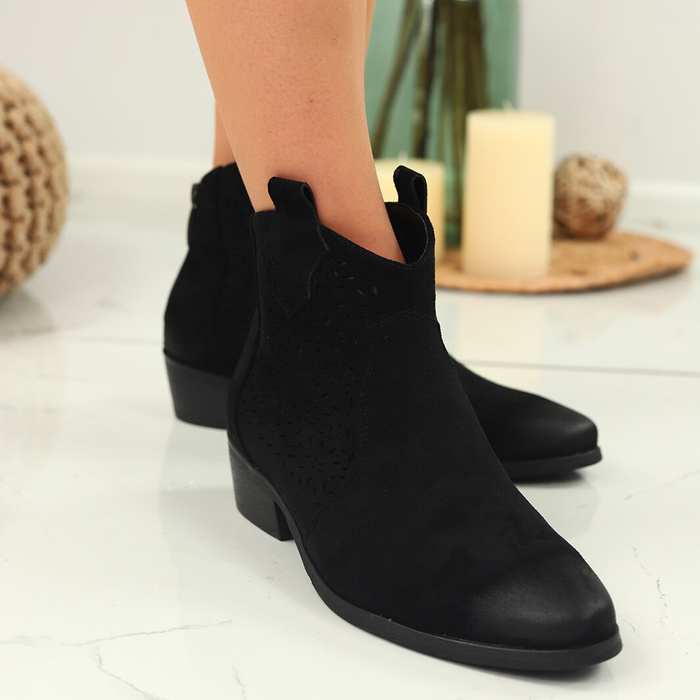 Чорні замшеві ковбойські чоботи Potocki