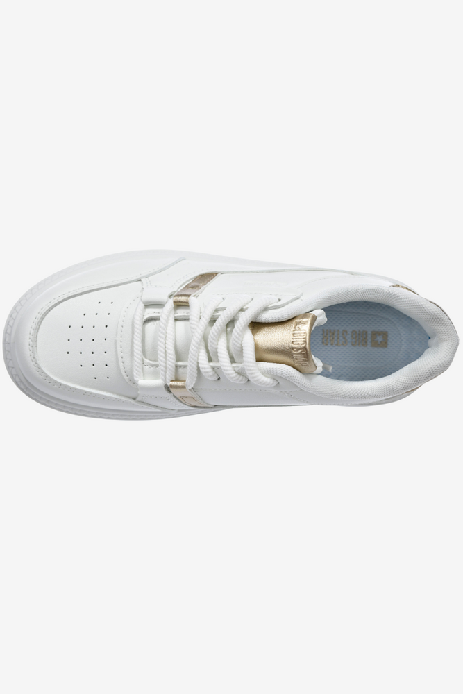 Modne sneakersy z ekoskóry białe na masywnej platformie Big Star