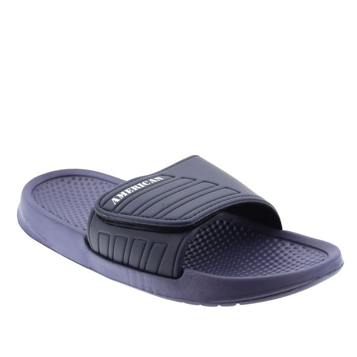 Klapki męskie piankowe na rzep w kolorze granatowym