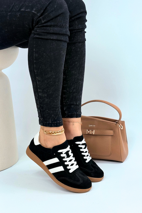 Sneakersy damskie skórzane zamszowe sznurowane Filippo