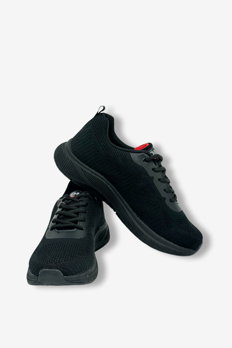 Sneakersy męskie lekkie czarne sznurowane