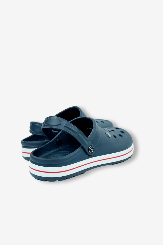 Lekkie granatowe crocsy dla mężczyzn z paskiem