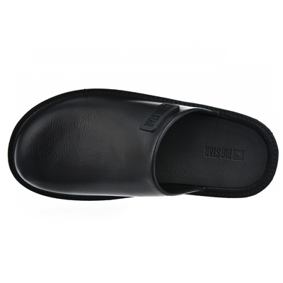 Klapki damskie czarne kryte na klocku z platformą Big Star