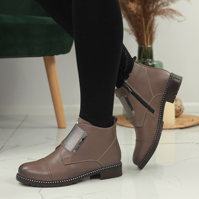 Шкіряні ботильйони Loretta Vitale капучино