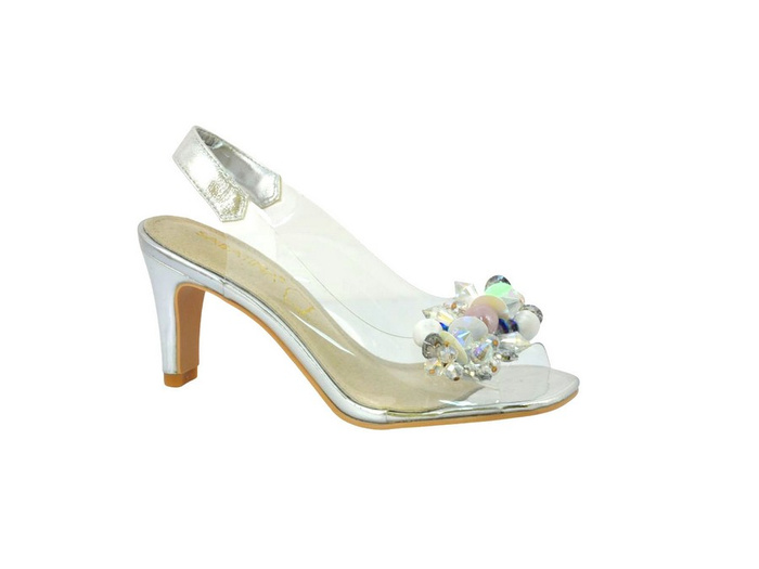 Срібні прозорі босоніжки SABATINA 1014-5