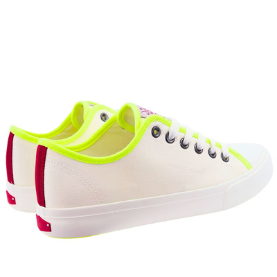 Кросівки Cross Jeans білі з жовтою обробкою 