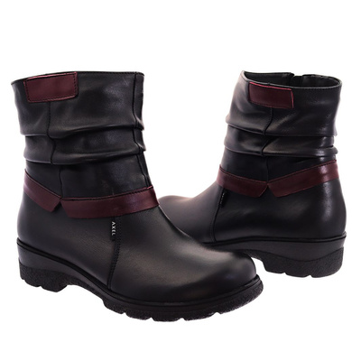 Чоботи жіночі шкіряні від польського виробника чорні на блискавці