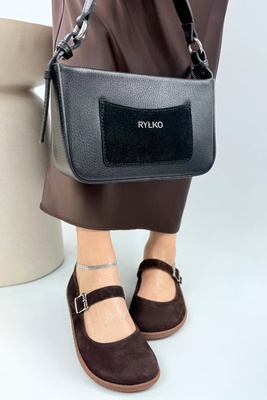 Чорні замшеві ботильйони на блискавці ззаду