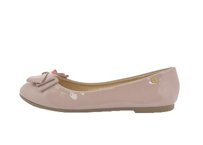 Różowe lakierowane baleriny Vinceza z kokardką BOB19-18005