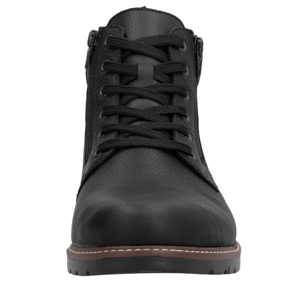 Чоловічі утеплені чорні шкіряні черевики Rieker