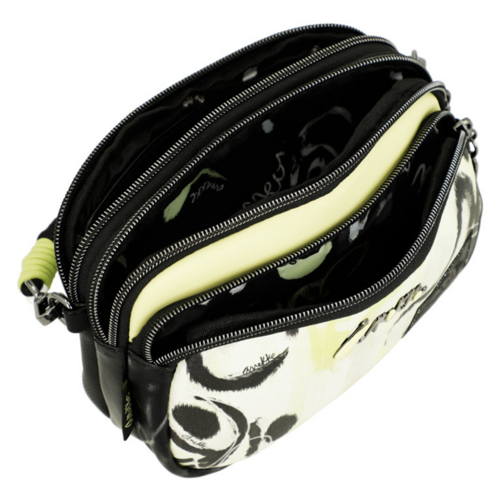 Mała torebka crossbosy biało czarna Anekke Memories