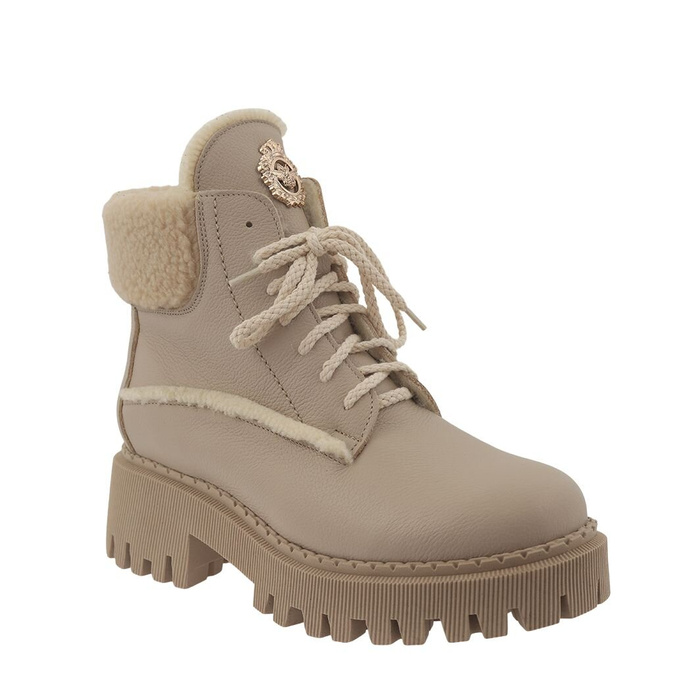 Жіночі шкіряні чоботи, бежеві Lemar