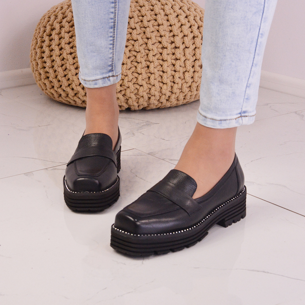 Чорні шкіряні мокасини VENETTI 1690 чорні