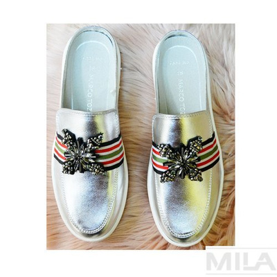 Klapki Marco Tozzi srebrne 2-27304-22 948