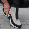 Botki sneakersy skórzane beżowe Rieker N6352-60