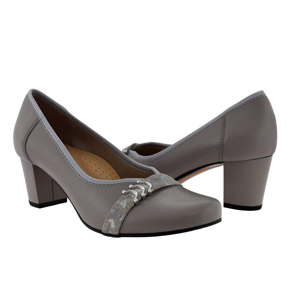 Жіночі човники Galant попелястого кольору на високих підборах 