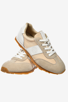 Beżowe sneakersy skórzane zamszowe sznurowane Big Star