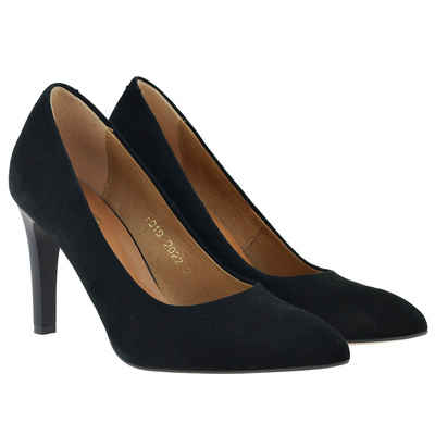 Skórzane szpilki na wysokim obcasie Darex