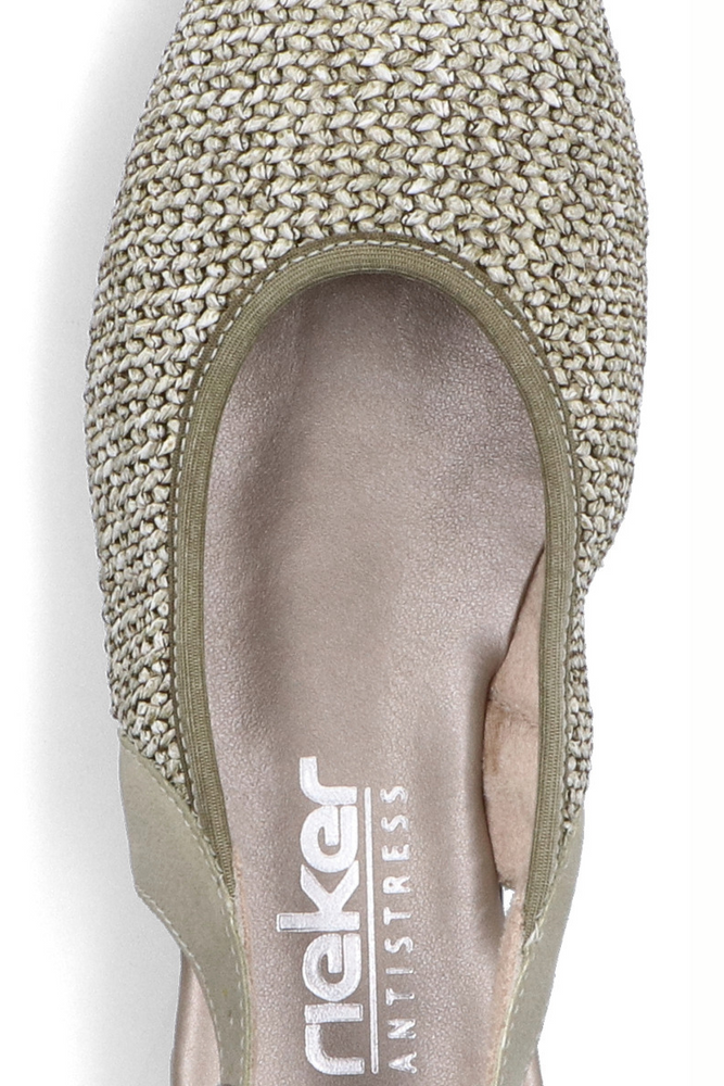 Човники жіночі з відкритою п'ятою на колодці Rieker