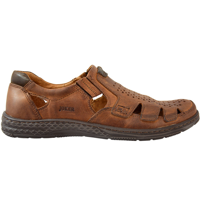 Чоловічі коричневі шкіряні весняні туфлі Джокер