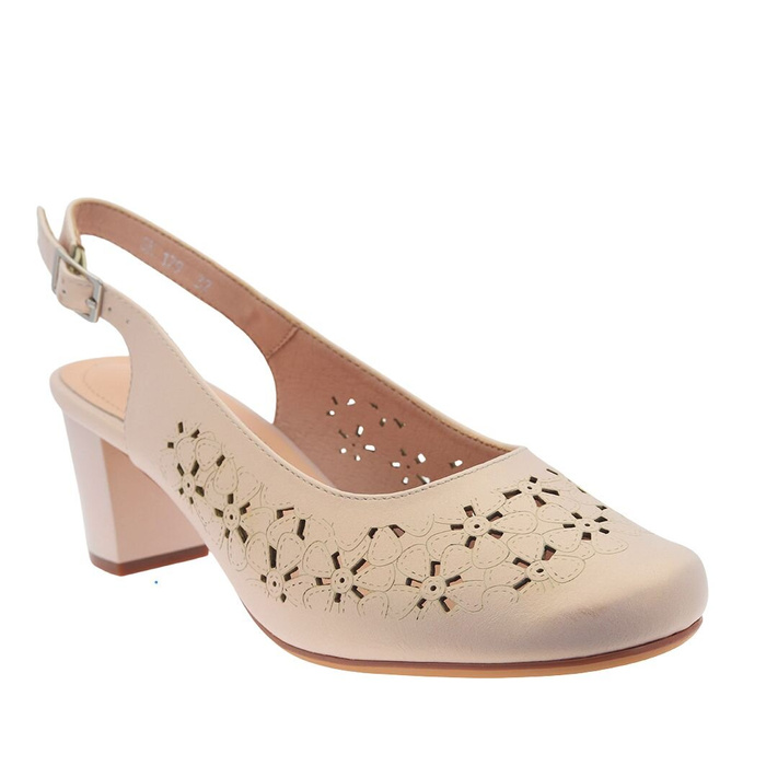 Бежеві ажурні босоніжки на колодці Sergio Leone