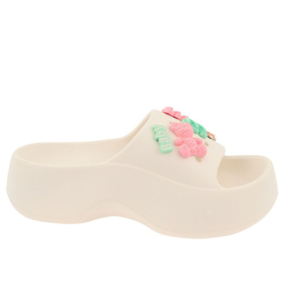 Klapki damskie literki białe