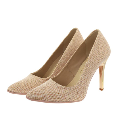 Золоті туфлі на шпильці з блискітками Dantex